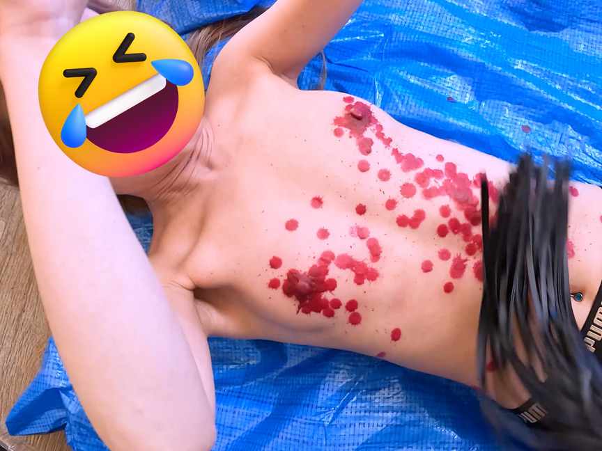 乳串刺し華奢ギャル腹パンチと打撃！蝋責め首シメ地獄めぐり 027
